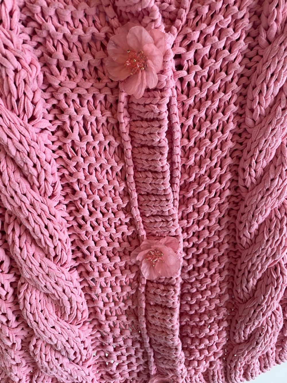 Zara Cable-Knit Sleeveless Cardigan in Soft Pink - Picture 7 of 9
